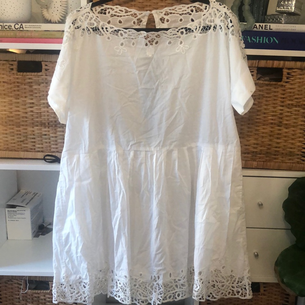 Cleobella White Mini Dress with Pockets Size S